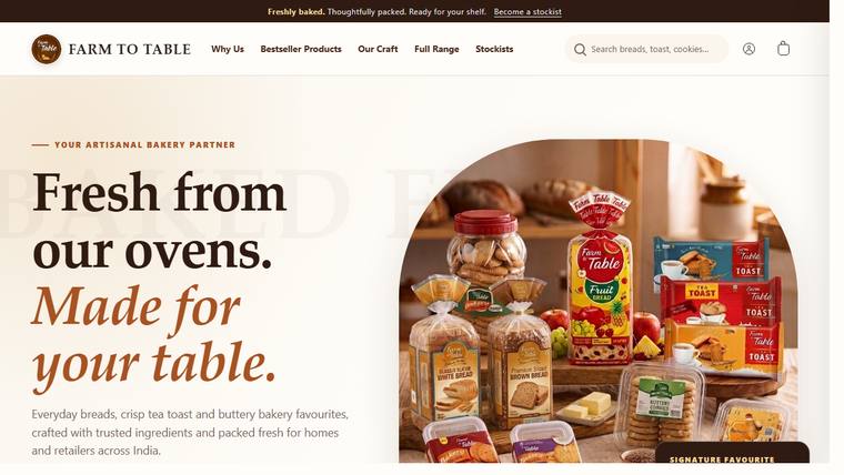 Farm to Table Foods website